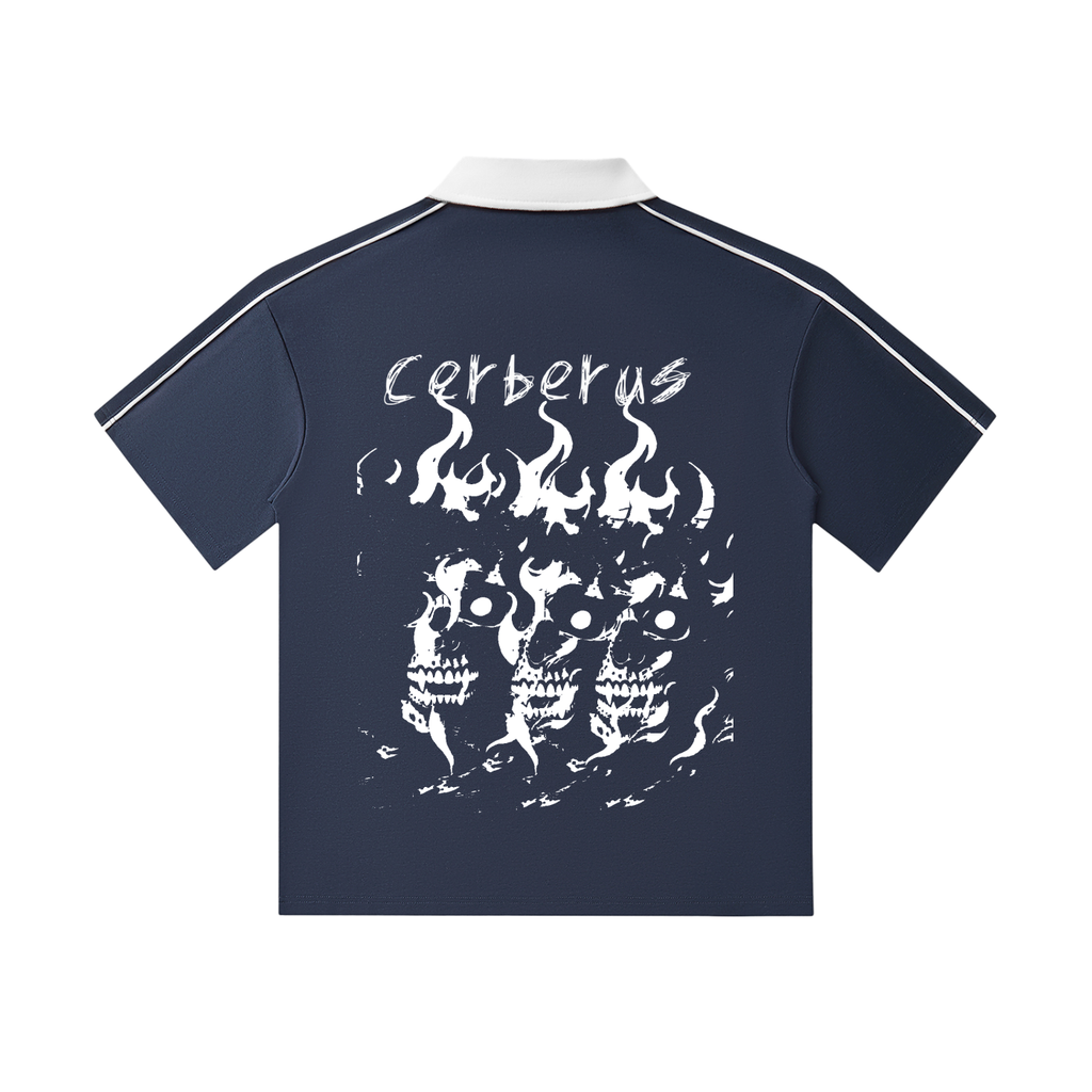 Contrast Collar Short-Sleeve Polo Shirt